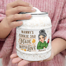 Load image into Gallery viewer, Grandma&#39;s Cookie Jar Made With Love - Personalized Cookie Jar for Grandmas &amp; Cookie Lovers Cookie Jar PopCulturePrints
