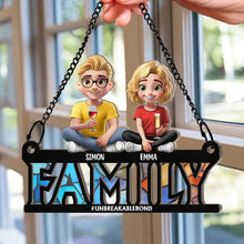 Load image into Gallery viewer, Family Unbreakable Bond Forever - Personalized Window Hanging Suncatcher Ornament Suncatcher Ornament PopCulturePrints
