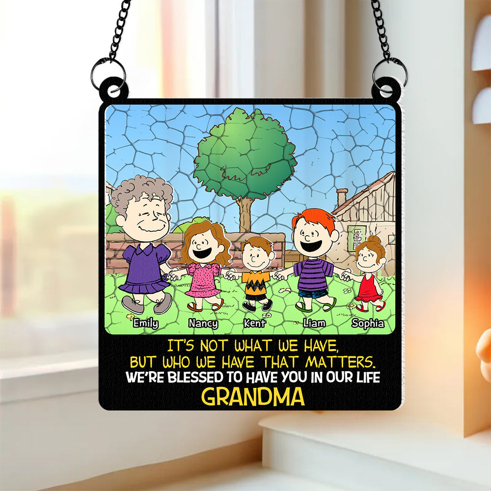 Custom Grandma Suncatcher Ornament - Personalized Family Gift