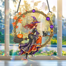 Load image into Gallery viewer, Enchanting Memories - Witch Suncatcher | Personalized Gift for Witch Lovers Ornament PopCulturePrints
