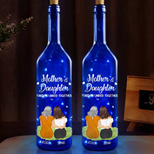 Load image into Gallery viewer, Mother &amp; Daughter Forever Linked Together - Personalized Blue Bottle Light Blue Bottle Light PopCulturePrints
