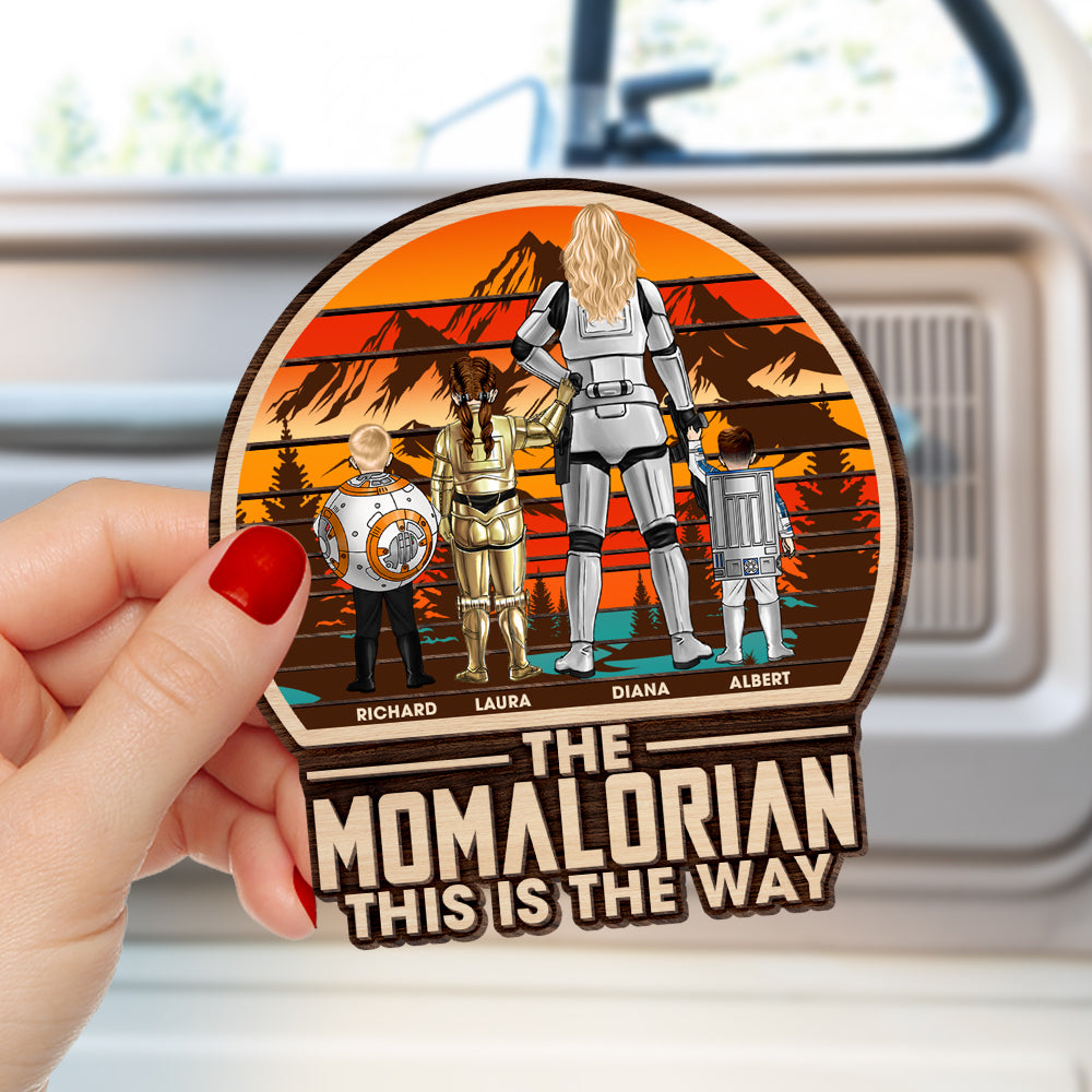 "The Momalorian: This Is The Way" - Personalized Car Visor Clip - Gift for Mom, Grandma & More Car Visor Clip PopCulturePrints