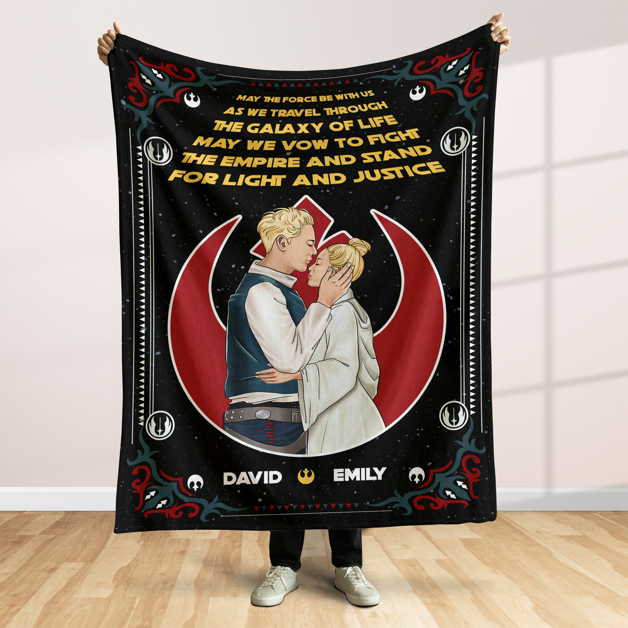 Personalized Galaxy Adventure Couple Blanket