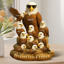 Load image into Gallery viewer, “Always a Part of the Eagle Squad” - Personalized Eagle Dad Acrylic Plaque - Custom Gift for Dads, Grandpas, and Eagles Enthusiasts Shaped Plaques PopCulturePrints
