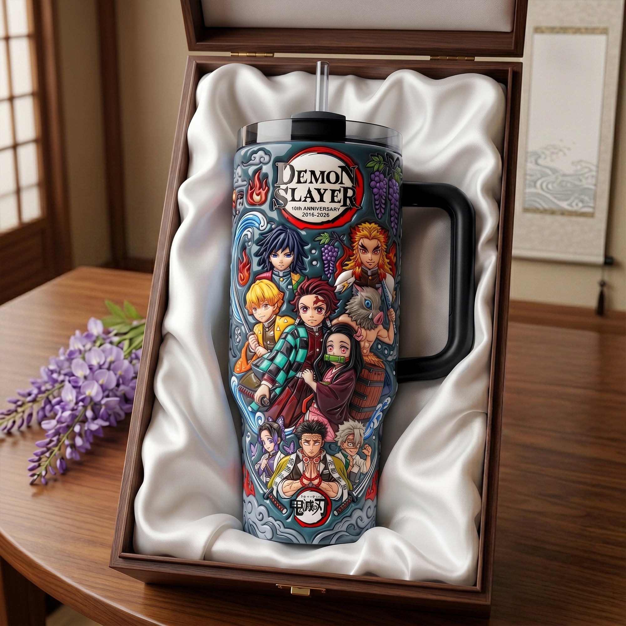 Embrace the Spirit of Adventure - Attack Squad 40oz Tumbler With Handle - Personalized Gift for Anime Fans, Friends, and Family Tumbler Cup PopCulturePrints