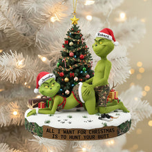 Load image into Gallery viewer, Naughty Green Couple Ornament - A Playful Personalized Gift for Couples Ornament PopCulturePrints
