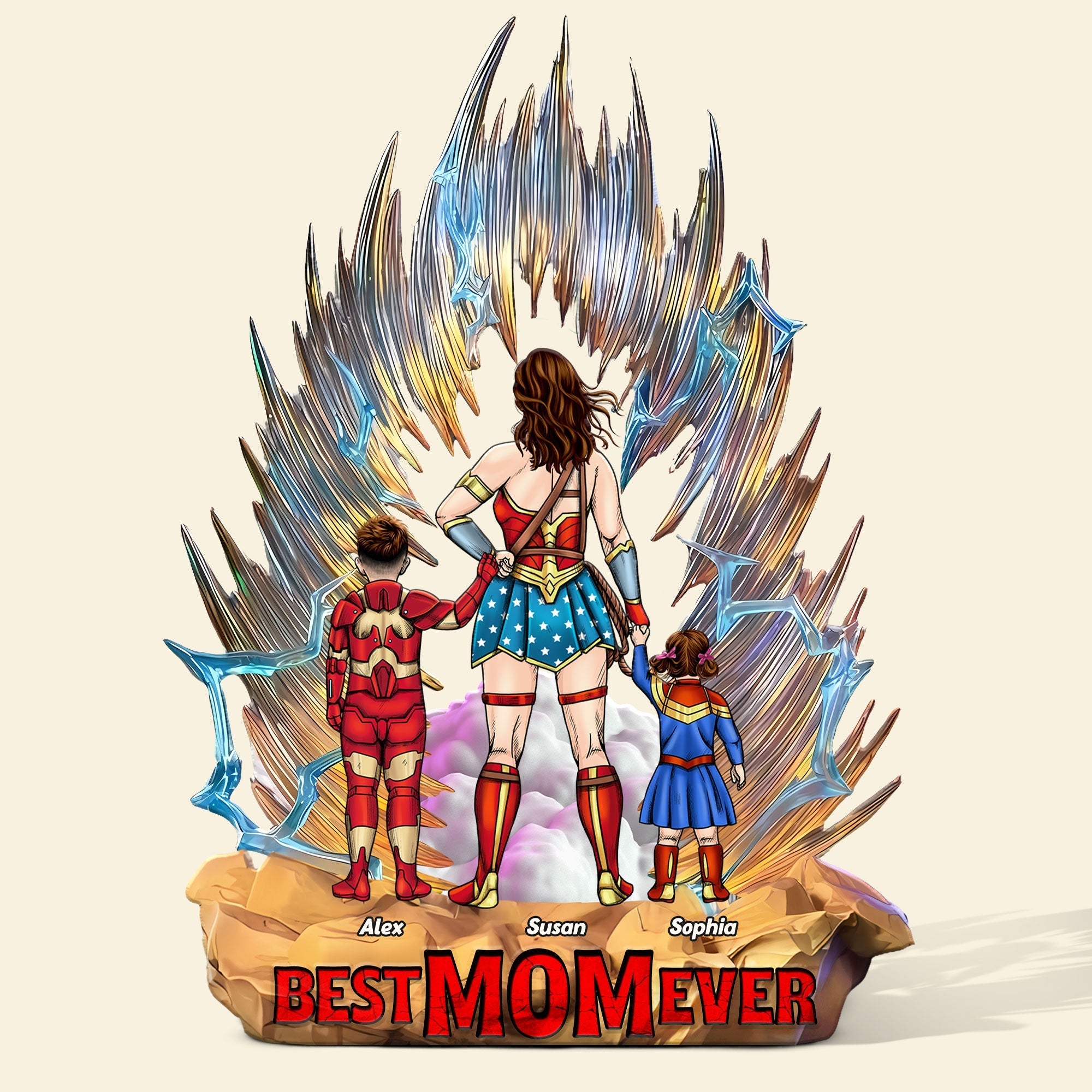 Best Mom Ever - Personalized Acrylic Plaque for Mom & Grandma Shaped Plaques PopCulturePrints