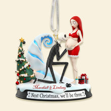 Load image into Gallery viewer, Celebrate Your Growing Family - Pregnant Couple Christmas Ornament - Personalized Gift Ornament PopCulturePrints

