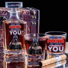 Load image into Gallery viewer, May the Fourth Be With You - Personalized Independence Day Decanter Set for Star Wars Fans Whiskey Bottle PopCulturePrints
