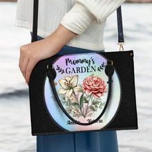 Load image into Gallery viewer, “Grandma&#39;s Garden” - Personalized Leather Bag for Grandma &amp; Moms Leather Bag PopCulturePrints

