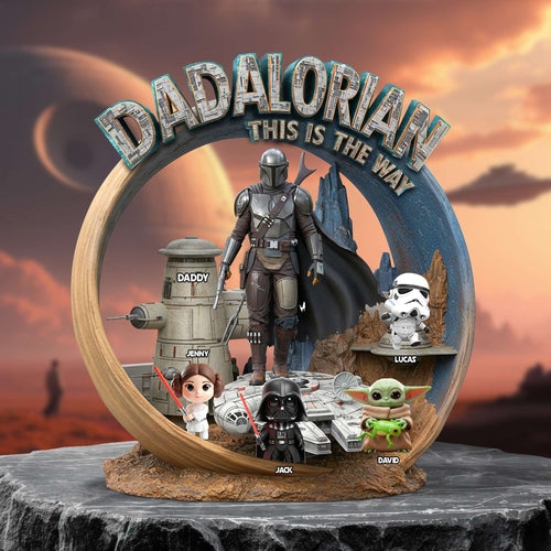 Papalorian: This Is The Way - Personalized Father’s Day Gift for Dads, Grandpas & More Shaped Plaques PopCulturePrints