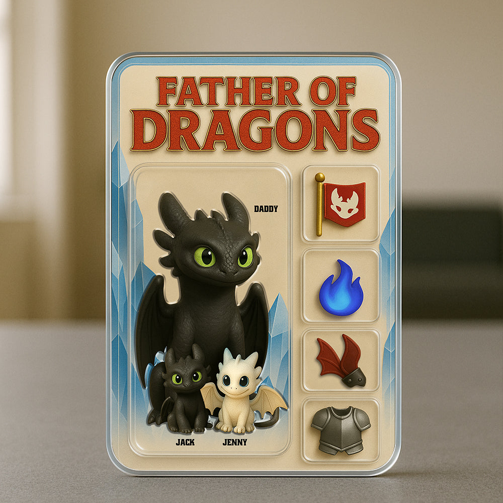 “Father of Dragons” - Personalized Acrylic Plaque - Unique Gift for Dad and Grandpa Shaped Plaques PopCulturePrints