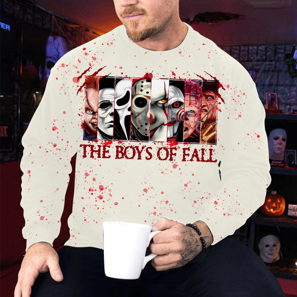 Horror Icons Boys of Fall Hoodie - Chilling Halloween Graphic Sweatshirt