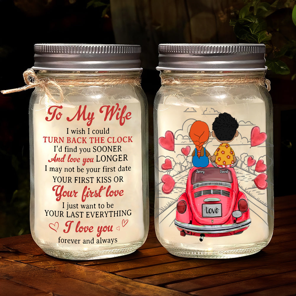 Personalized Mason Jar Light for Wife - Eternal Love Drink Jar PopCulturePrints