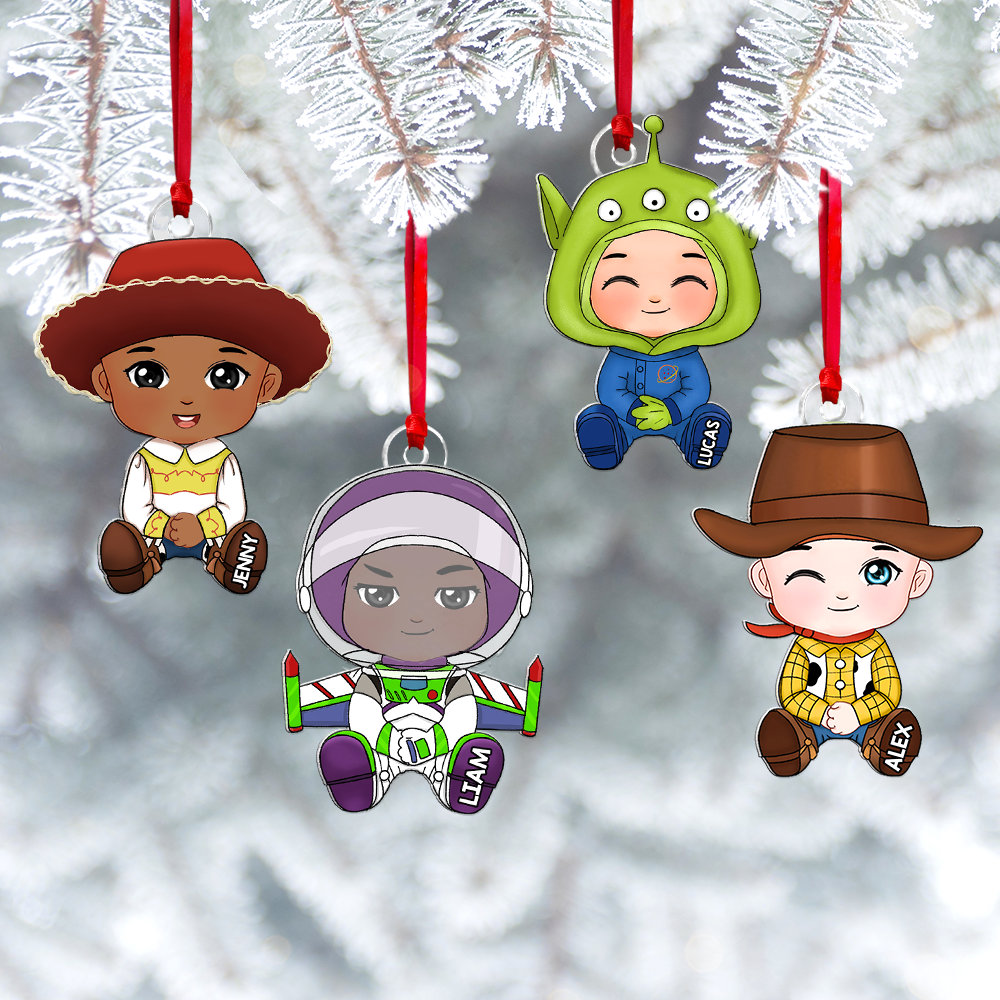 Personalized Kids Christmas Ornaments - Fun Character Themes