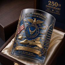 Load image into Gallery viewer, “Celebrate 250 Years of Freedom” - USA 250th Anniversary 11oz Round Glass - Personalized Gift for Veterans

