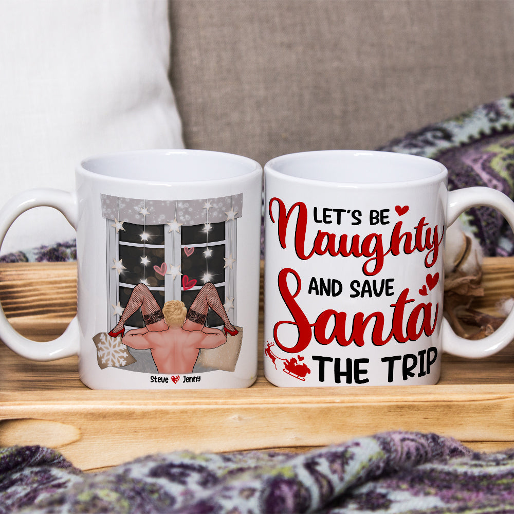 Naughty Holiday Personalized Couple Mug - Fun Christmas Gift