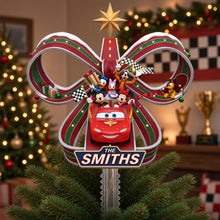 Load image into Gallery viewer, "Bring Joy to Your Christmas Tree with Our Childhood Cartoon Ribbon Tree Topper - Personalized Acrylic Gift for Kids and Families!"
