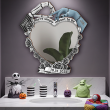 Load image into Gallery viewer, We're Simply Meant to Be - Spooky Couple Personalized Wall Hanging Mirror Mirror PopCulturePrints
