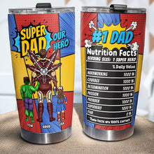 Load image into Gallery viewer, Super Dad Personalized Tumbler - Hero Edition Tumbler Cup PopCulturePrints

