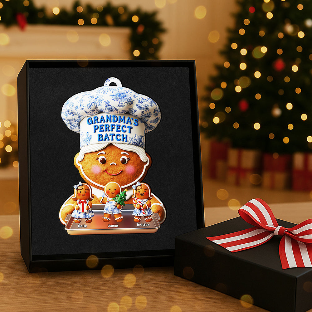 "Grandma's Perfect Batch" – Custom Christmas Ornament – Personalized Gift for Grandma, Family, and Loved Ones Ornament PopCulturePrints