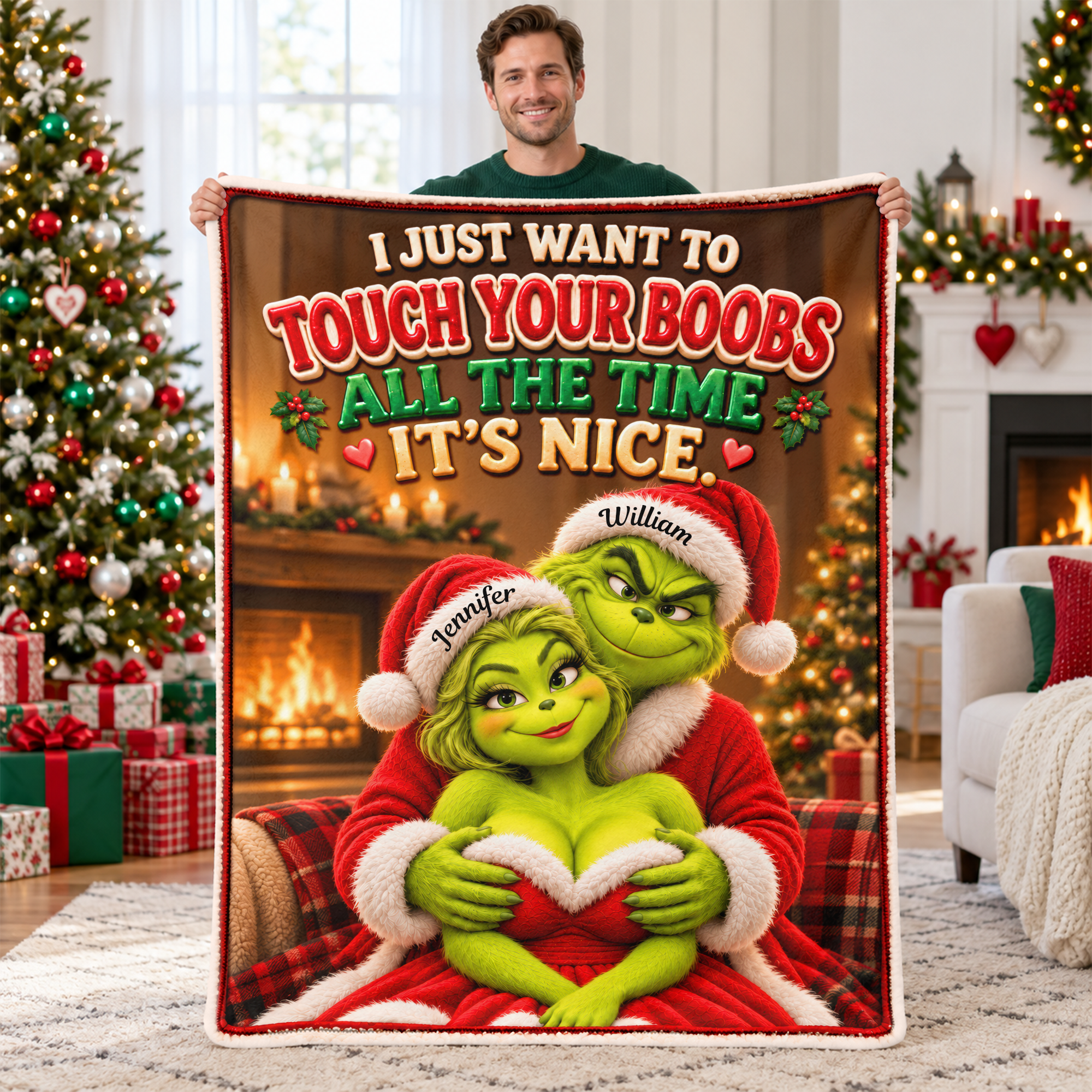 Funny Mischief Couples Blanket - Personalized Christmas Gifts For Couples 06naqn101026 Blanket PopCulturePrints
