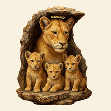 Load image into Gallery viewer, “Best Mom Ever” - Personalized Little Cubs &amp; Lion Mom Plaque - Unique Mother’s Day Gift for Moms, Grandmas, and More Shaped Plaques PopCulturePrints
