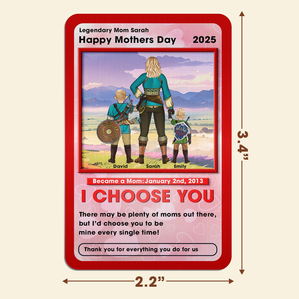 "I Choose You" - Personalized Wallet Card for Mom - Unique Gift for Mother's Day Wallet Card PopCulturePrints