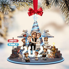 Load image into Gallery viewer, &quot;Celebrate Family Joy!&quot; - Personalized Cosmic Guardian Family Christmas Acrylic Ornament - Custom Gift for Family Members Ornament PopCulturePrints
