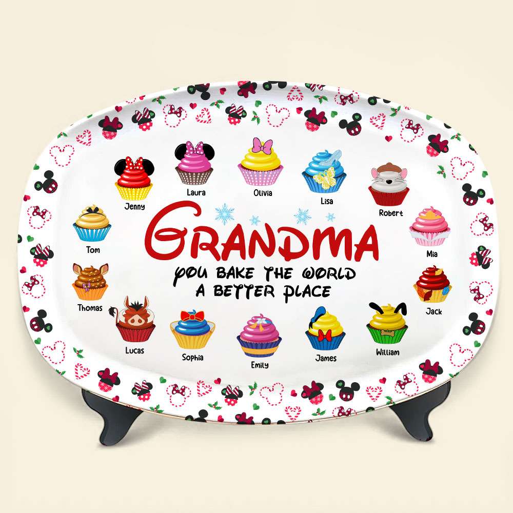 Personalized Grandma Cupcake Plate - You Bake The World a Better Place