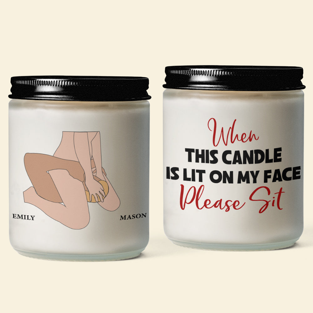 Personalized Couple Scented Candle - When This Candle is Lit, Please Sit Scented Candle PopCulturePrints
