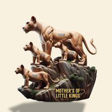 Load image into Gallery viewer, Mother&#39;s Day Lion Mom and Kids Plaque - Personalized Gift for Moms and Grandmas Shaped Plaques PopCulturePrints
