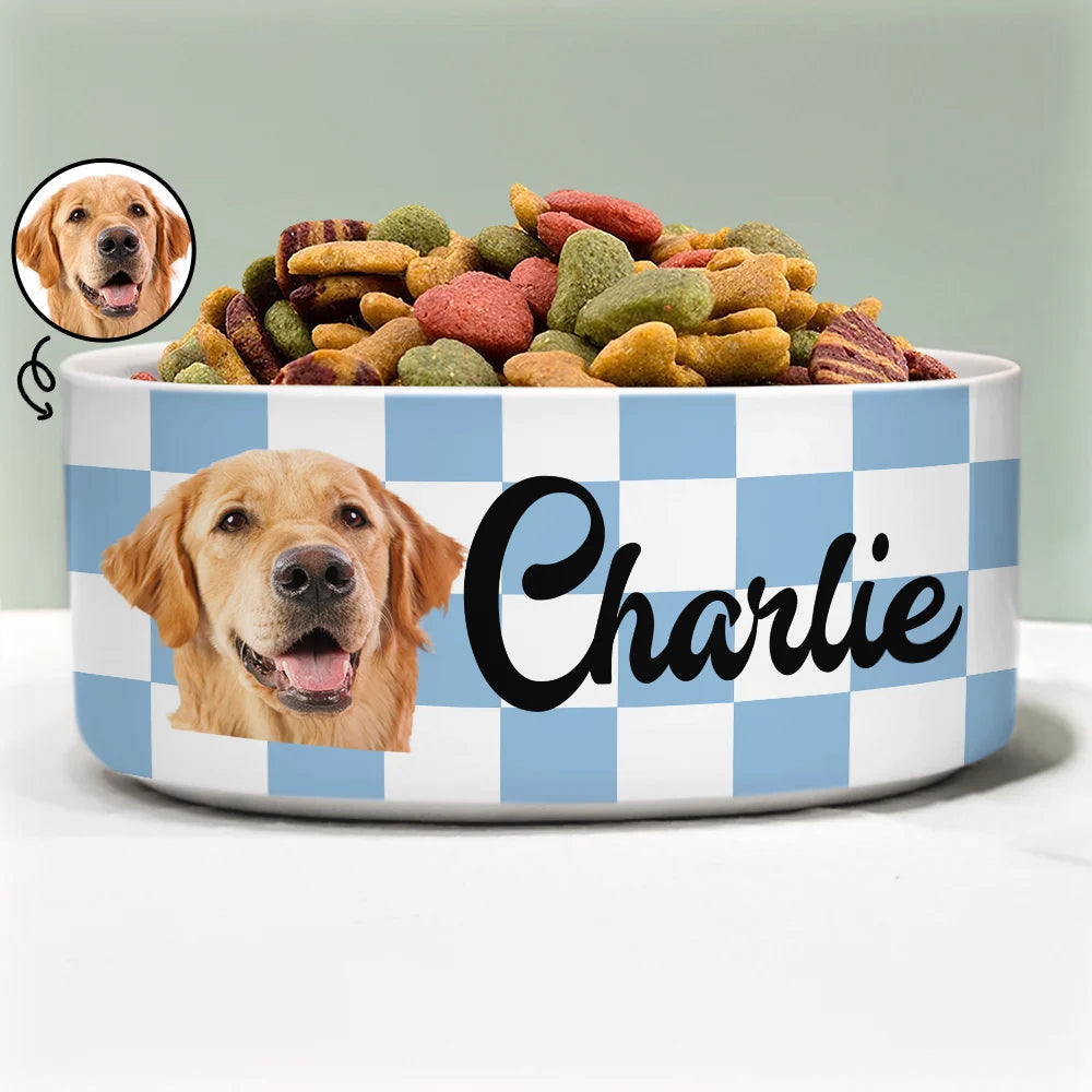 “Make Mealtime Special” - Custom Photo Pet Bowl with Name - Perfect Gift for Pet Lovers Pet Bowl PopCulturePrints