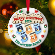 Load image into Gallery viewer, Personalized Family Christmas Ornament - Festive Stocking Design
