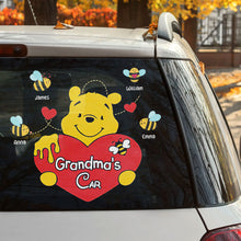 Load image into Gallery viewer, Personalized Grandma&#39;s Car Decal with Cute Bear and Bees Decal Sticker PopCulturePrints
