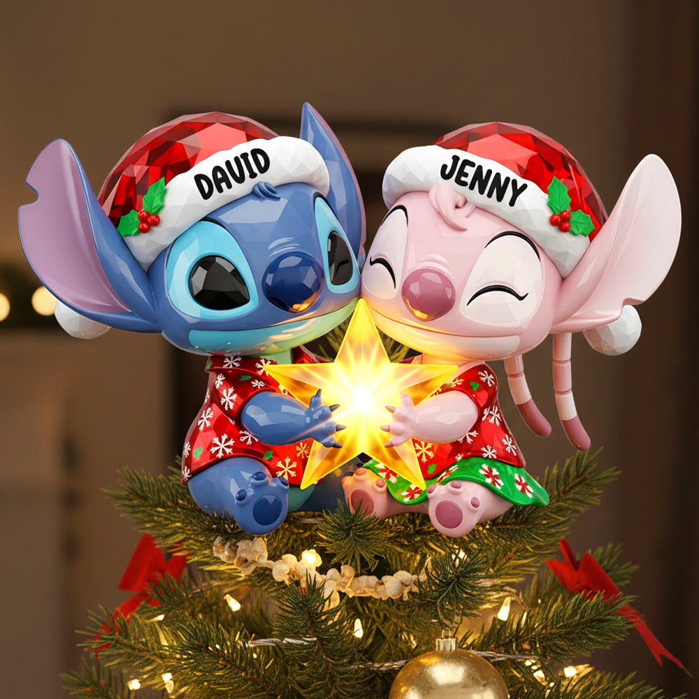 Together Forever: Personalized Acrylic Christmas Tree Topper - Custom Gift for Couples and Loved Ones Ornament PopCulturePrints