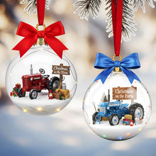Load image into Gallery viewer, “Celebrate Christmas on the Farm!” - Farm Tractors Acrylic Ornament, Custom Personalized Gift for Friends, Family, and Farming Enthusiasts Ornament PopCulturePrints

