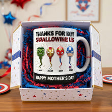 Load image into Gallery viewer, “Thanks For Not Swallowing Us” - Tiny Legends Coffee Mug - Personalized Gifts for Mom, Grandma and More! Coffee Mug PopCulturePrints
