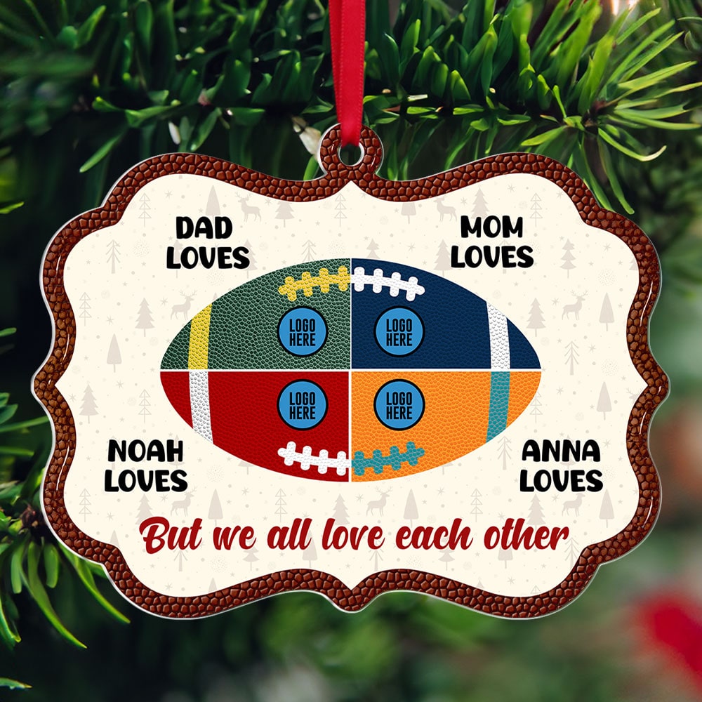 Personalized Family Christmas Ornament - Custom American Football Design Ornament PopCulturePrints