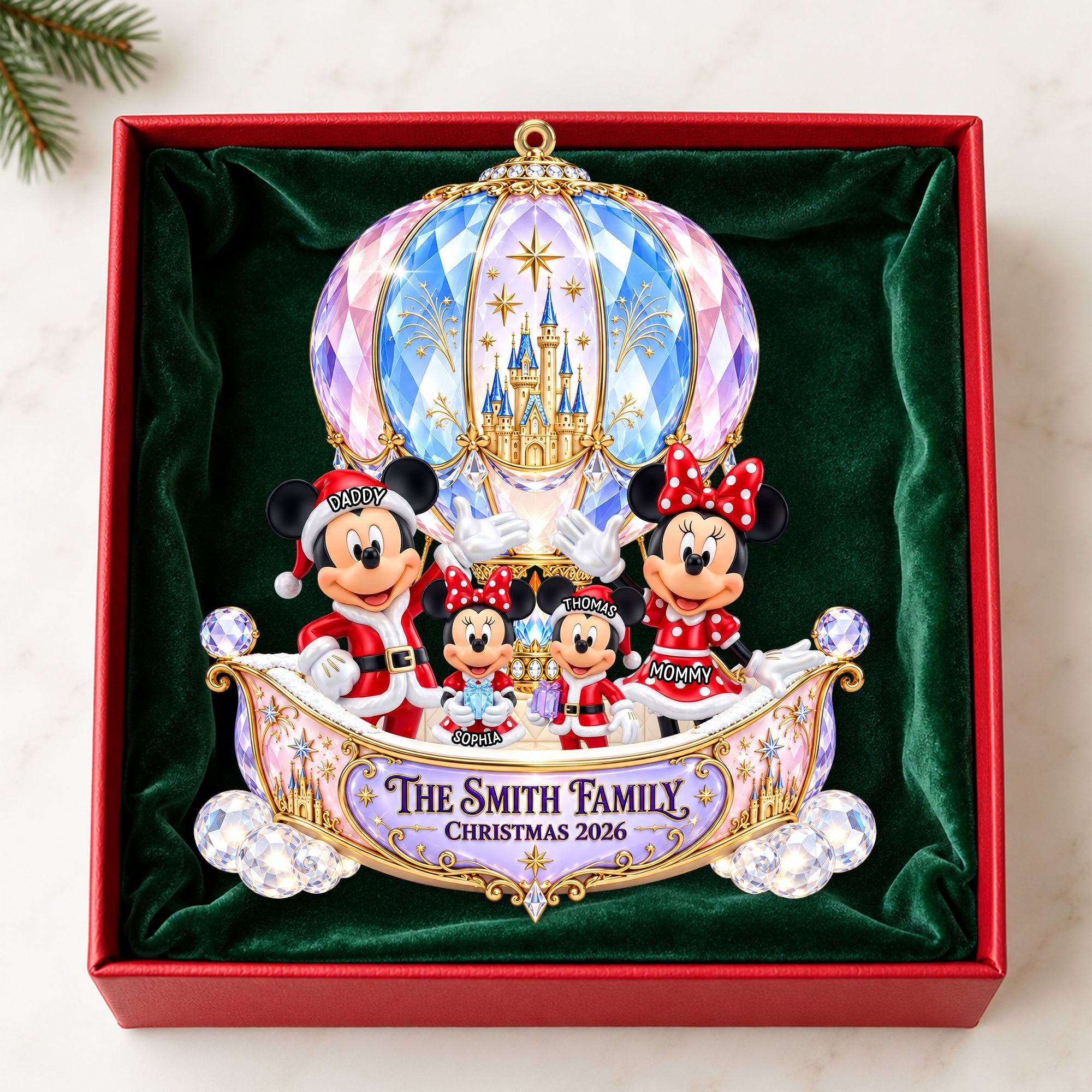 “Elevate Your Christmas Spirit!” - Merry Christmas Hot Air Balloon Ornament - Personalized Gift for Family