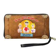 Load image into Gallery viewer, To the BEST MOM Ever - Personalized Twill Faux Leather Wallet - Custom Gift for Mom and Grandma Leather Wallet PopCulturePrints
