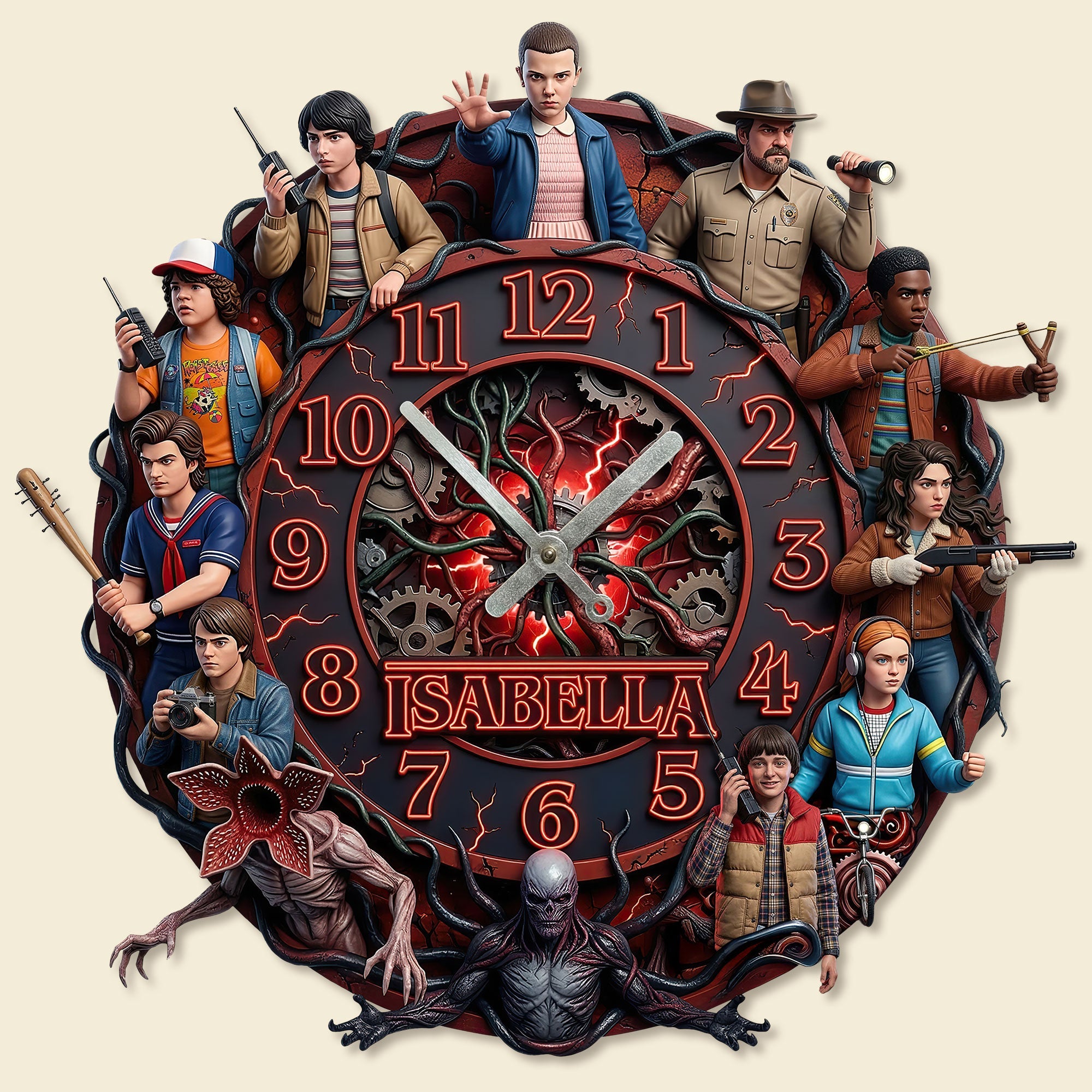 Unlock Time with Dark Parallel World! - Personalized Wall Clock for Fans Hanging Wall Clock PopCulturePrints