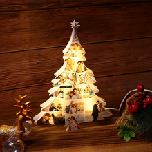 Load image into Gallery viewer, Personalized Christmas Tree Shaped Photo Light - Custom Family Gift
