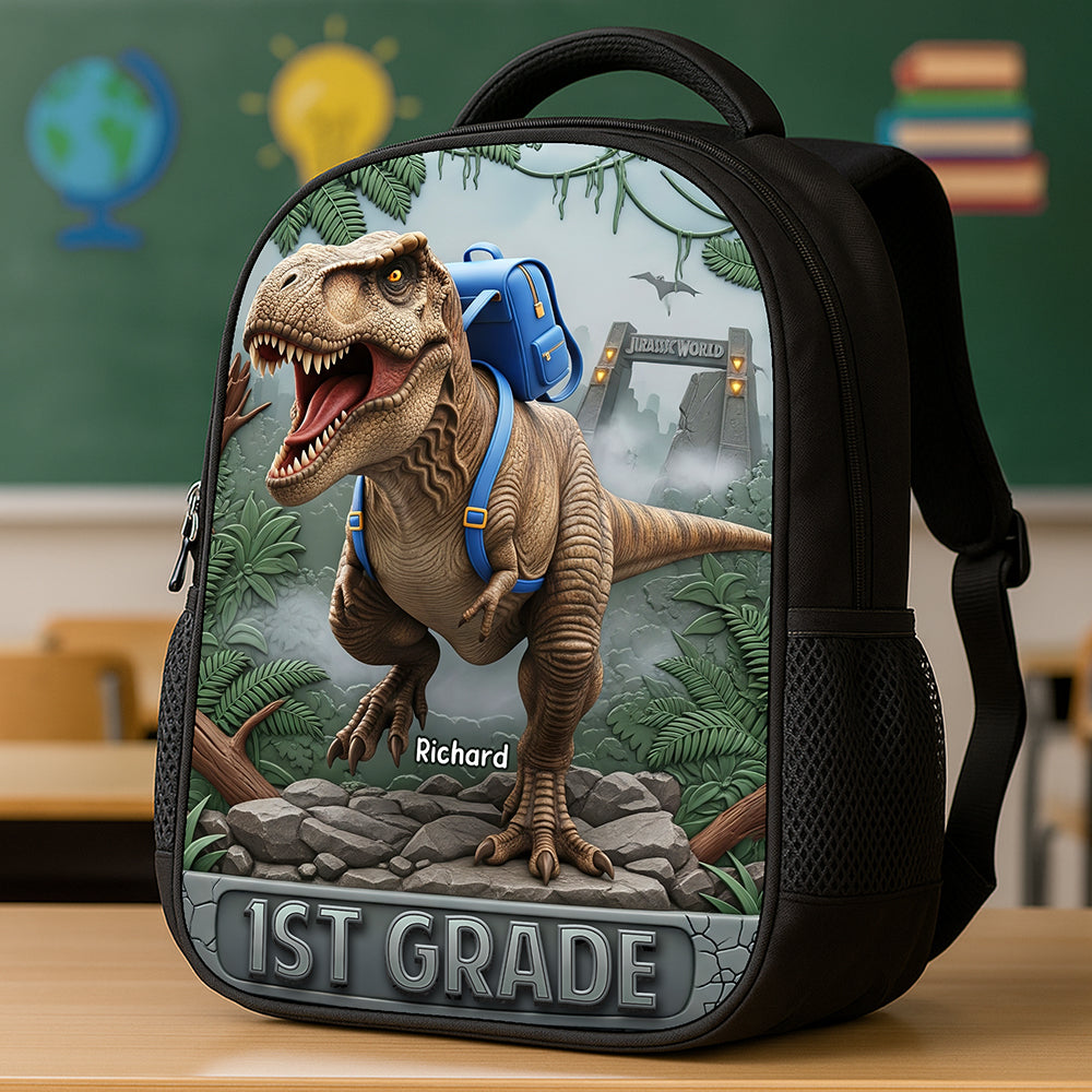 “Unleash Their Adventurous Spirit!” - Dinosaur School Bag, Personalized Gift for Kids Backpack PopCulturePrints