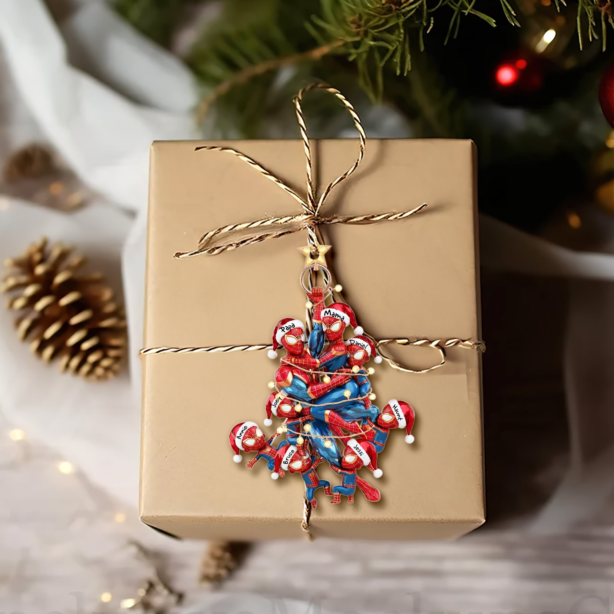 Embrace Family Joy with Our Playful Spider-Man Family Tree Ornament - Personalized Gift for Everyone Ornament PopCulturePrints