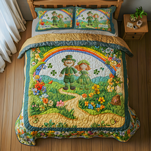 Load image into Gallery viewer, Personalized Couple Quilt Bedding Set - St. Patrick&#39;s Day Design Blanket PopCulturePrints
