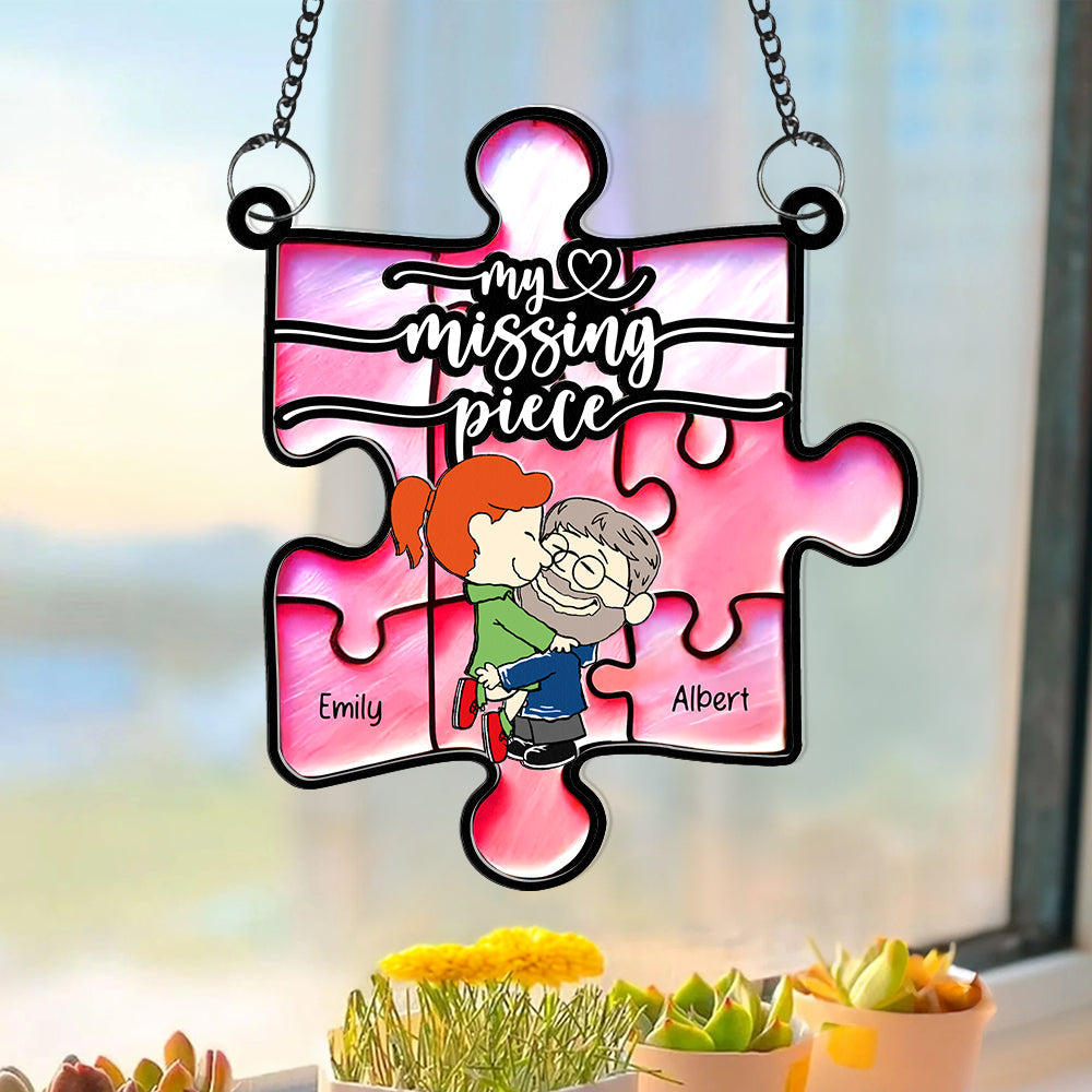 Personalized Couple Suncatcher - My Missing Piece Suncatcher PopCulturePrints