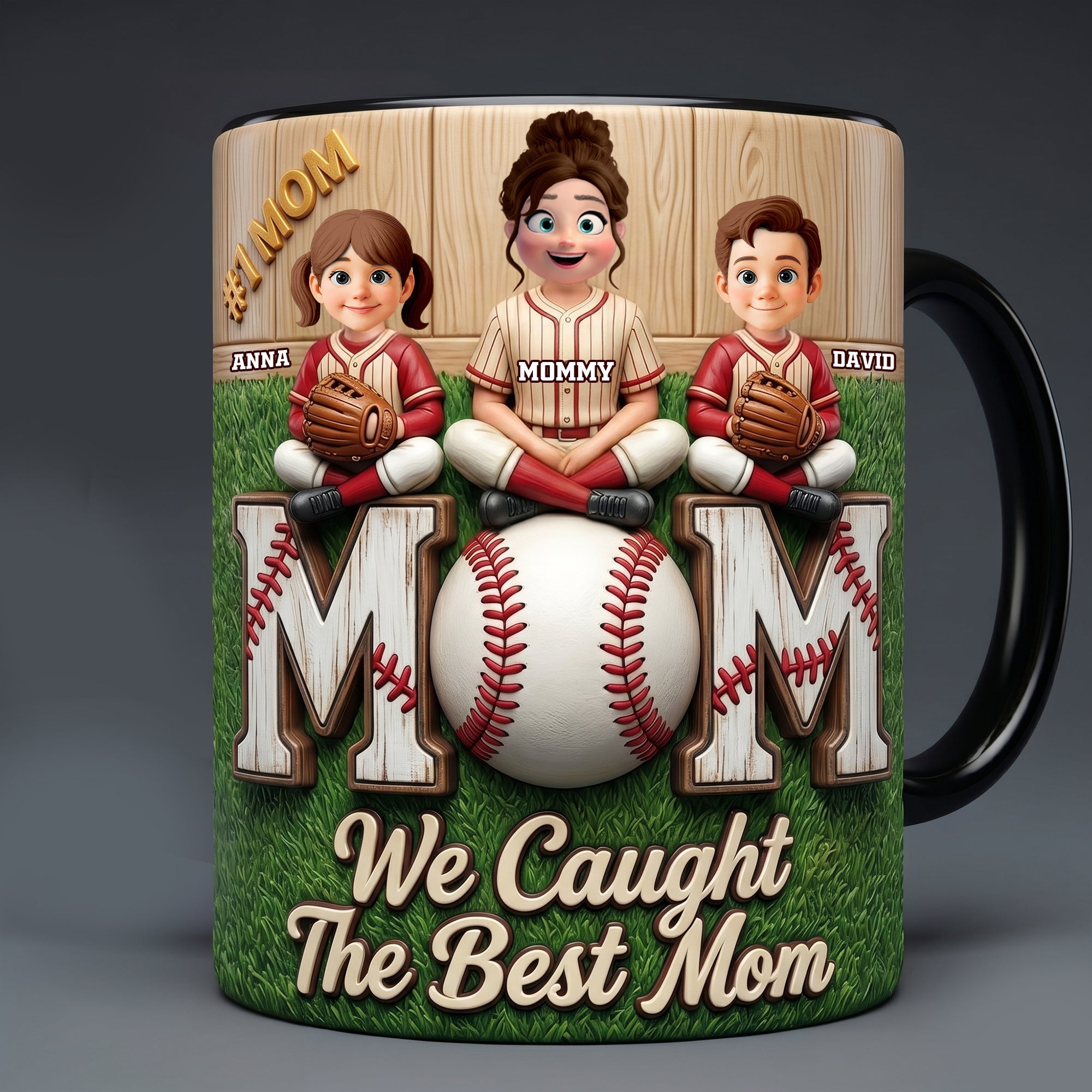 We Caught The Best Mom - Personalized Proud Baseball Mom Magic Coffee Mug Coffee Mug PopCulturePrints