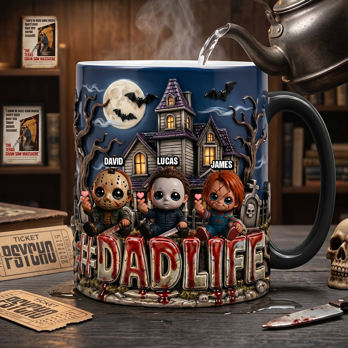 Dad Life with Little Horrors - Personalized Magic Mug for Dads Coffee Mug PopCulturePrints