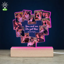 Load image into Gallery viewer, Personalized 3D LED Heart Light - You and Me, We Got This Led Night Light PopCulturePrints
